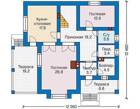 Планировка проекта дома №61-26 61-26_1.jpg