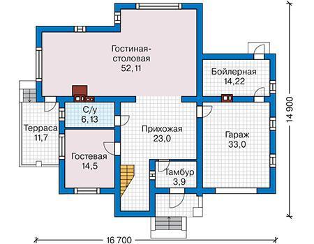 Планировка проекта дома №61-53 61-53_1.jpg