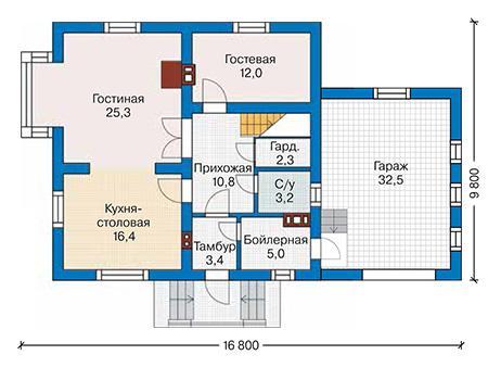 Планировка проекта дома №61-54 61-54_1.jpg