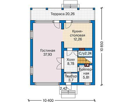 Планировка проекта дома №61-68 61-68_1.jpg