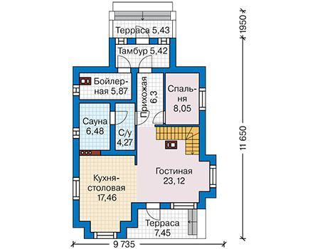 Планировка проекта дома №61-87 61-87_1.jpg