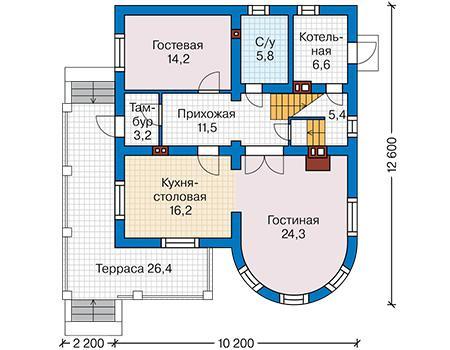 Планировка проекта дома №61-96 61-96_1.jpg