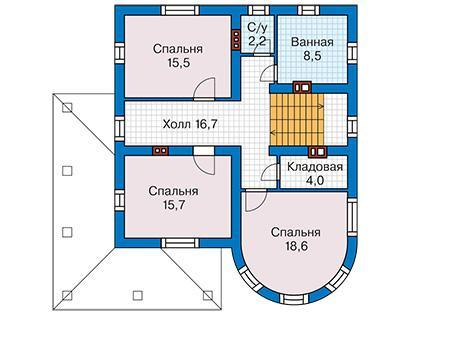 Планировка проекта дома №61-96 61-96_2.jpg