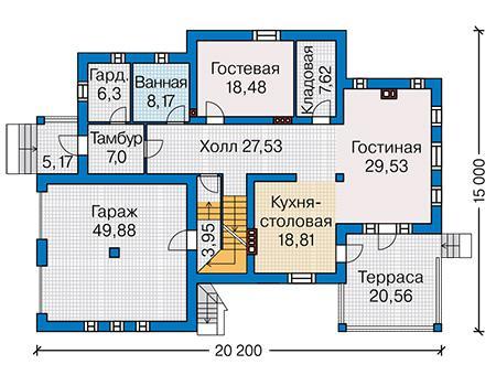 Планировка проекта дома №62-73 62-73_1.jpg