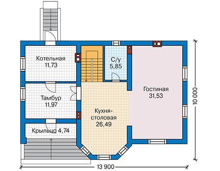 Планировка проекта дома №63-06 63-06_1.jpg