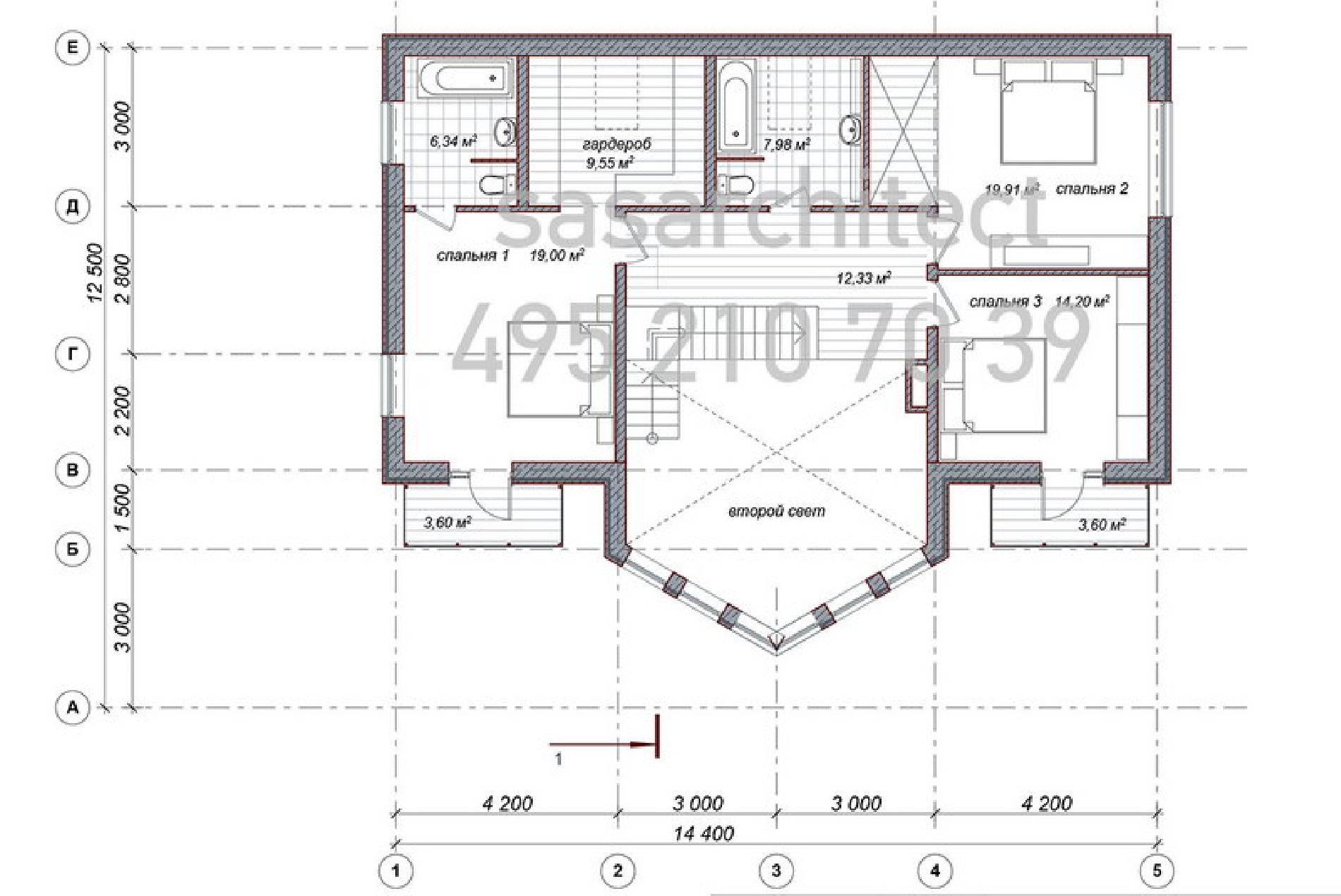 Планировка проекта дома №ba-153 p2.jpg