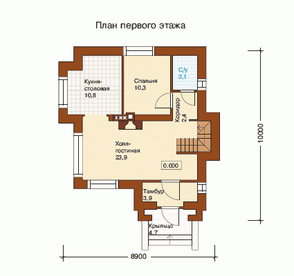 Планировка проекта дома №f-115-1p f-115-1p-p1.gif