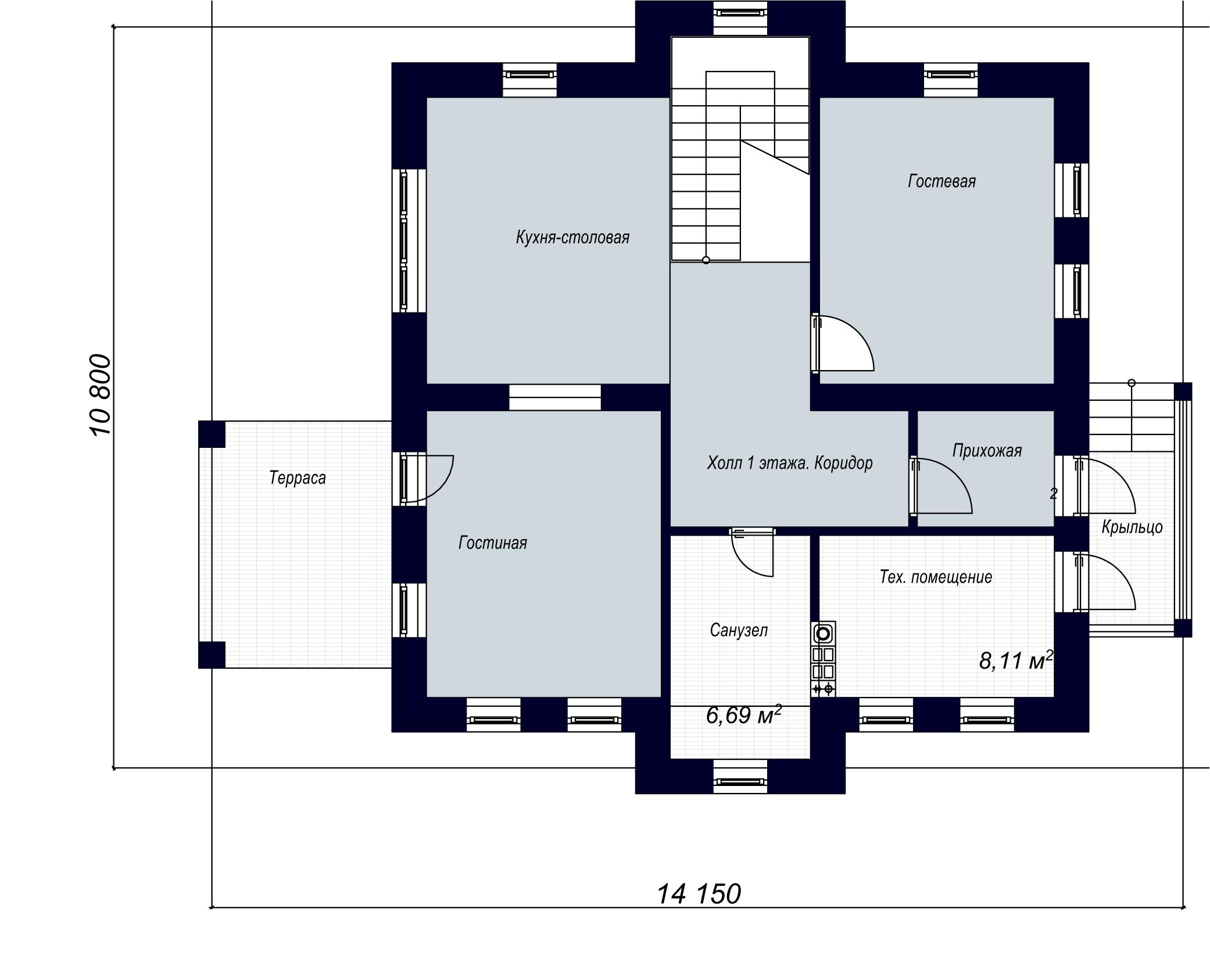 Планировка проекта дома №h-1034 H-1034_p1.webp