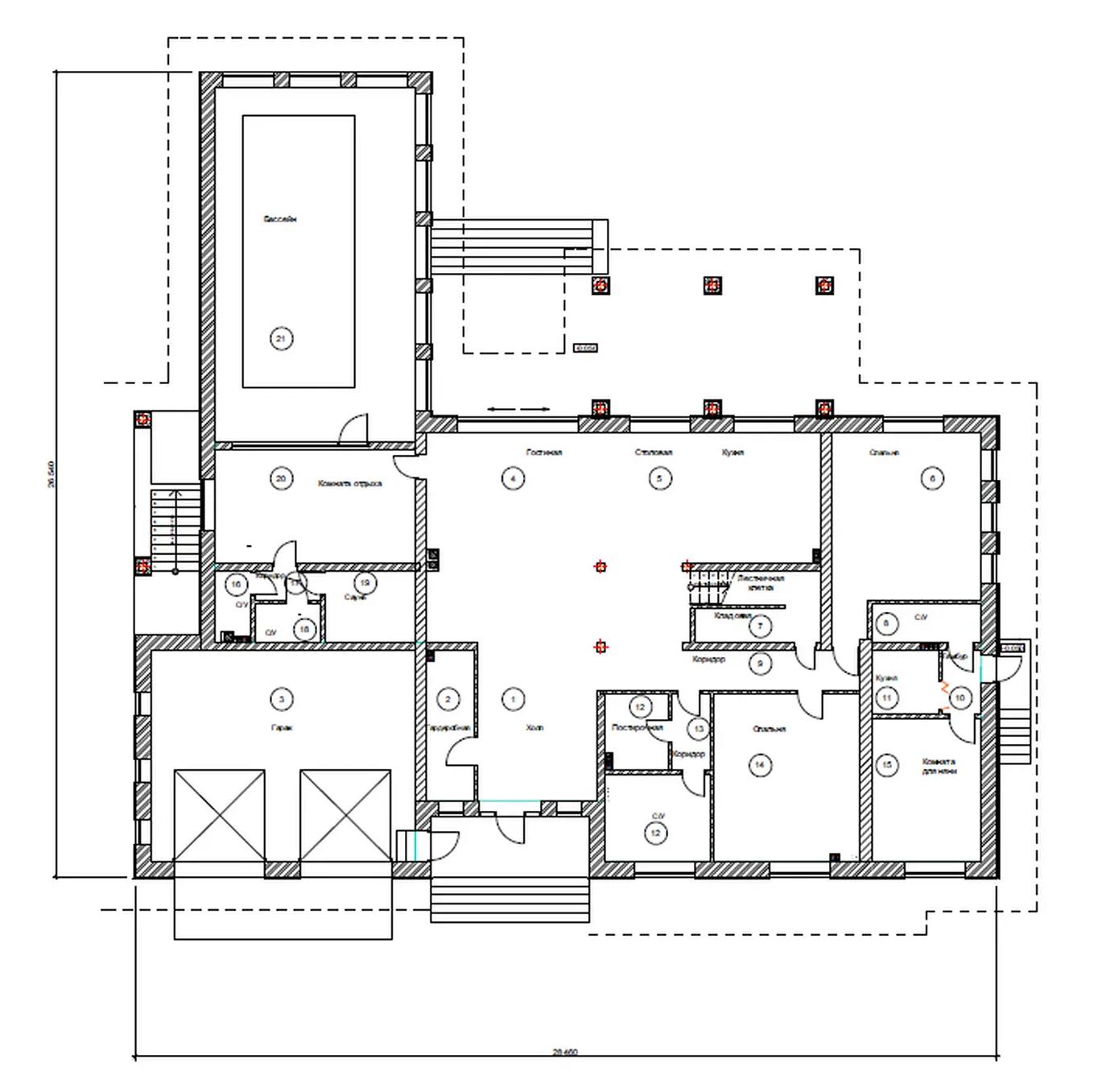 Планировка проекта дома №h-1136 H-1136_p1.webp