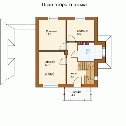 Проект м1 134 3 Дом двухэтажный 135 кв.м., проект h-134-1p