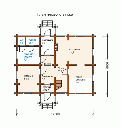 Планировка проекта дома №h-151-1d h-151-1d-p1.gif