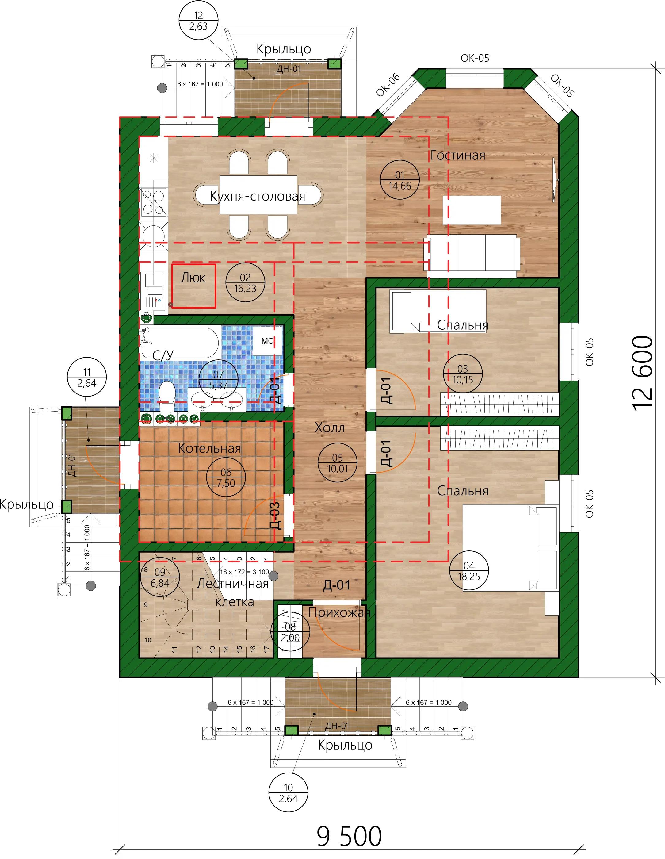 Планировка проекта дома №h-1514 H-1514_p1.webp
