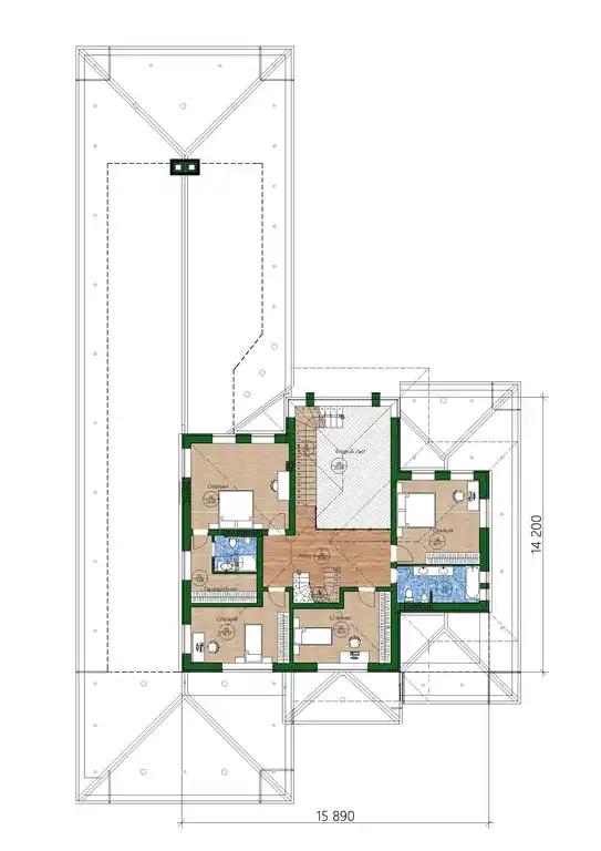 Планировка проекта дома №h-1604 H-1604_p2-proekt-doma-arhion.webp