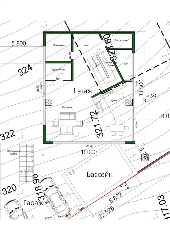 Планировка проекта дома №h-1609 H-1609_p1-proekt-doma-arhion.webp