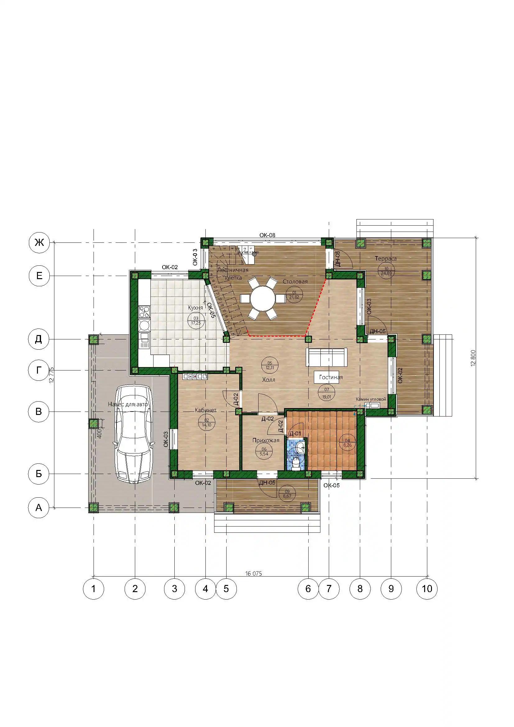 Планировка проекта дома №h-1622 proect-1622_p1_result.webp