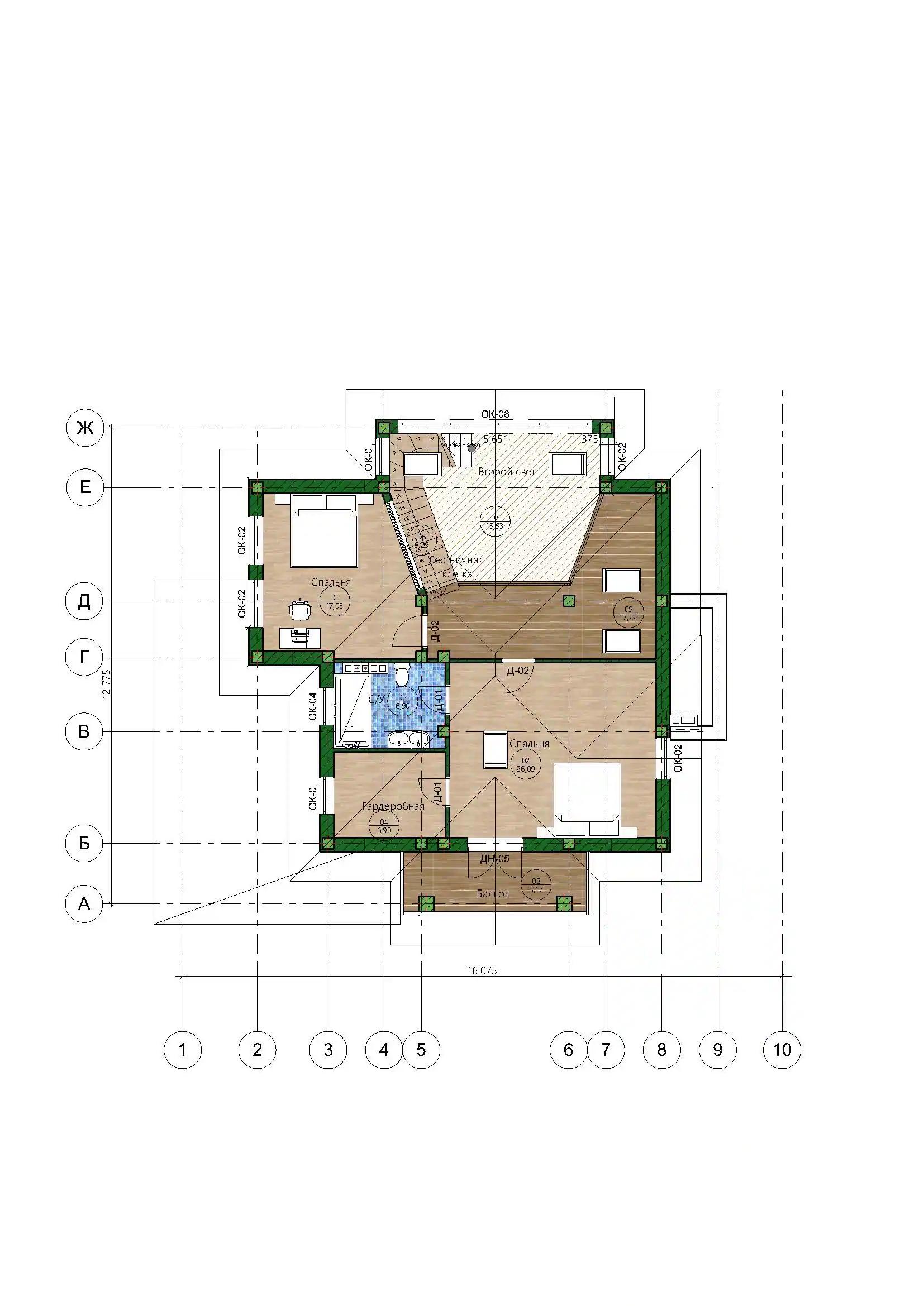 Планировка проекта дома №h-1622 proect-1622_p2_result.webp