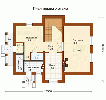 Планировка проекта дома №h-186-1p h-186-1p-p1.gif