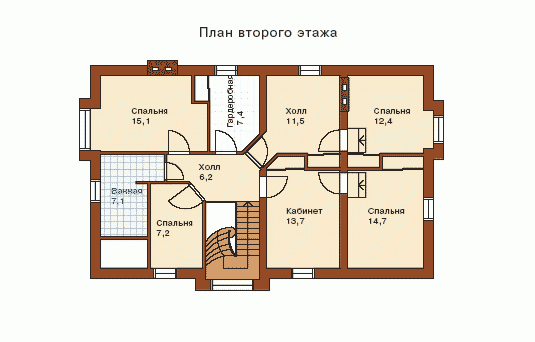 Планировка проекта дома №h-229-1p h-229-1p-p2.gif