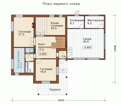 Планировка проекта дома №h-234-1k h-234-1k-p1.gif