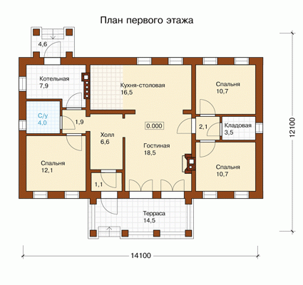 Планировка проекта дома №i-110-1p i-110-1p-p1.gif