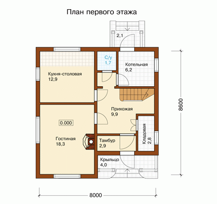 Планировка проекта дома №i-123-1s i-123-1s-p1.gif