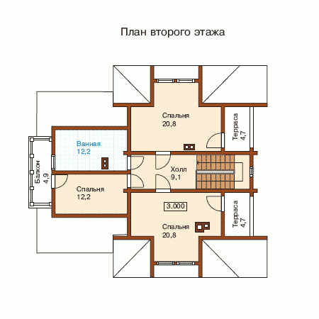 Планировка проекта дома №i-190-1d i-190-1d-p2.gif