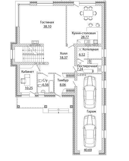 Планировка проекта дома №kr-437 kr-437_p1-min.jpg