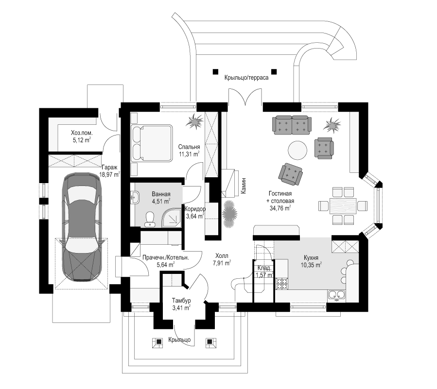 Планировка проекта дома №mp-011 proect_mp-011-pl0.png