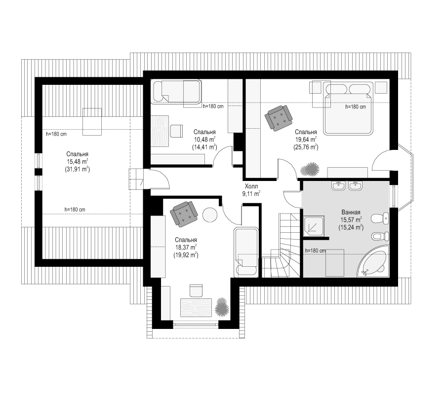 Планировка проекта дома №mp-013 proect_mp-013-pl2.png