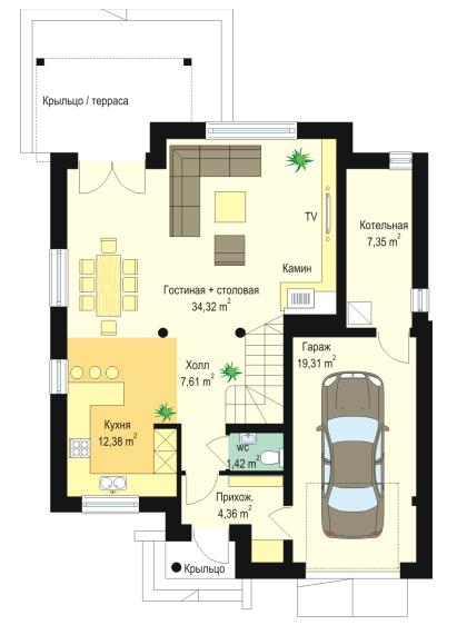 Планировка проекта дома №mp-033 proect_mp-033-pl1.jpg