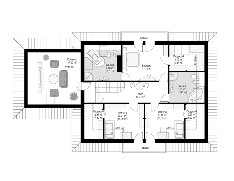 Планировка проекта дома №mp-039 proect_mp-039-pl2.png