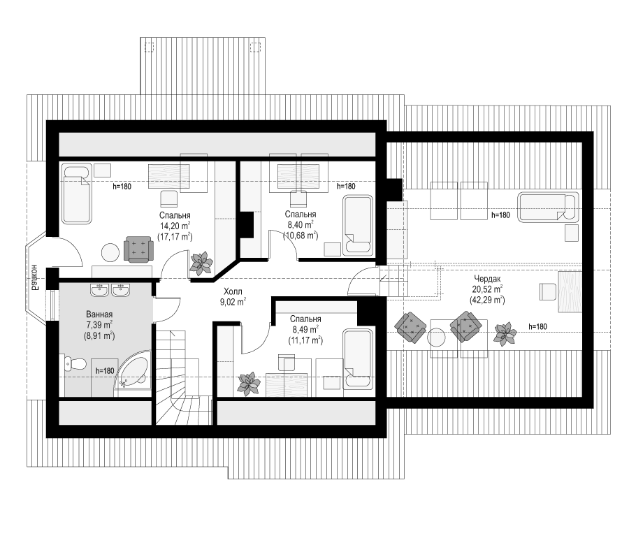 Планировка проекта дома №mp-051 proect_mp-051-pl3.jpg