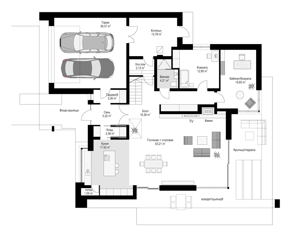 Планировка проекта дома №mp-077 proect_mp-077-pl1.jpg