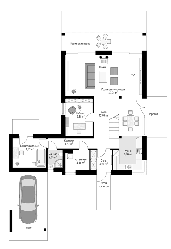 Планировка проекта дома №mp-148 proect_mp-148-pl0.png