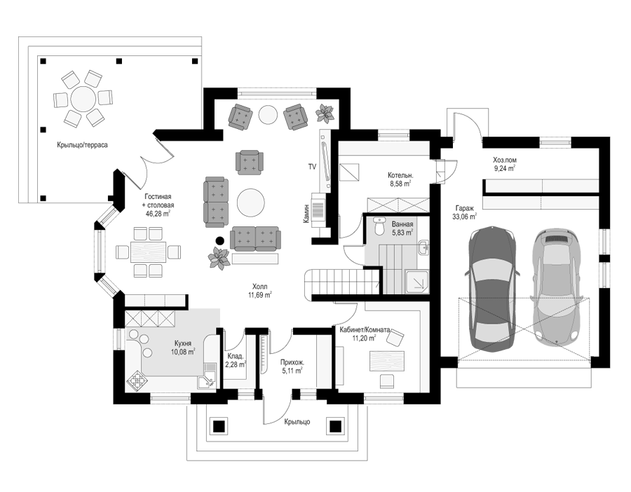 Планировка проекта дома №mp-332 proect_mp-332-pl0.png