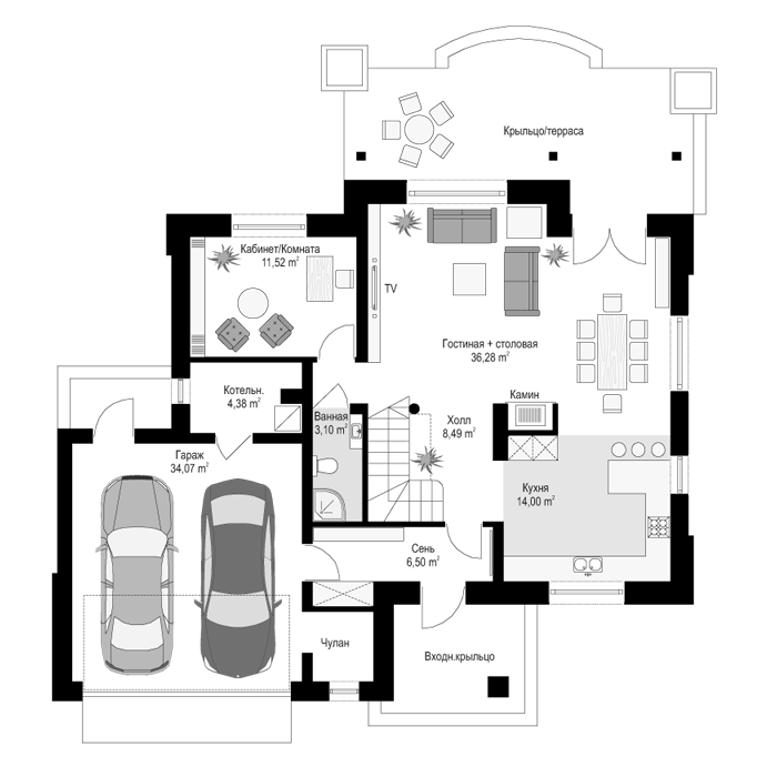 Планировка проекта дома №mp-394 proect_mp-394-pl0.png