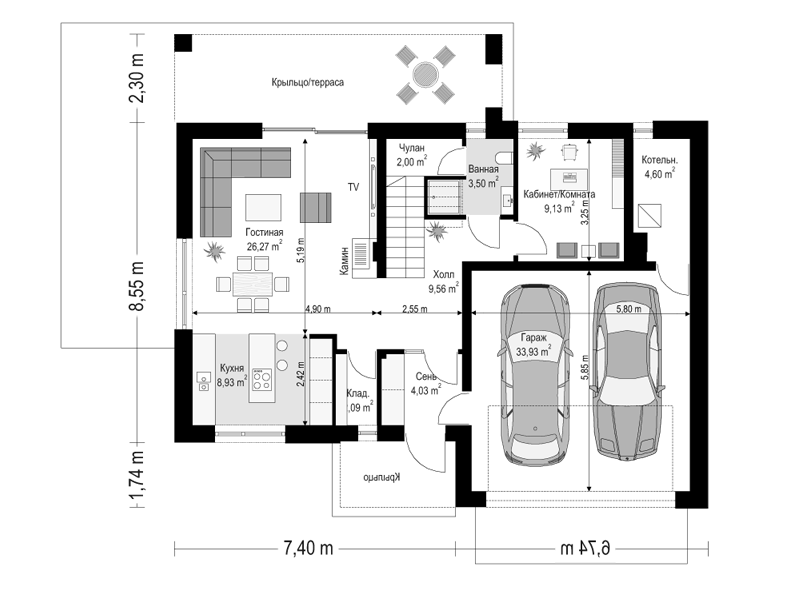 Планировка проекта дома №mp-406 proect_mp-406-pl1.jpg