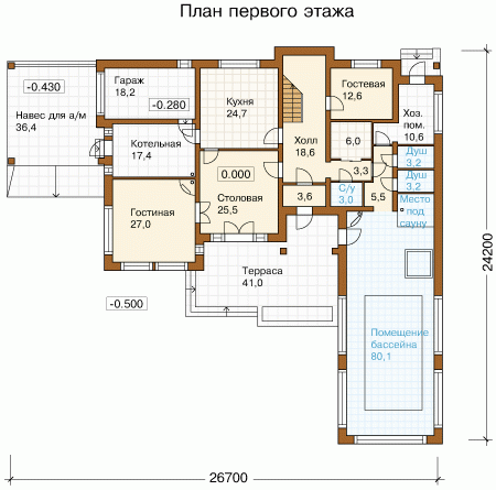 Проекты домов буквой п в один этаж