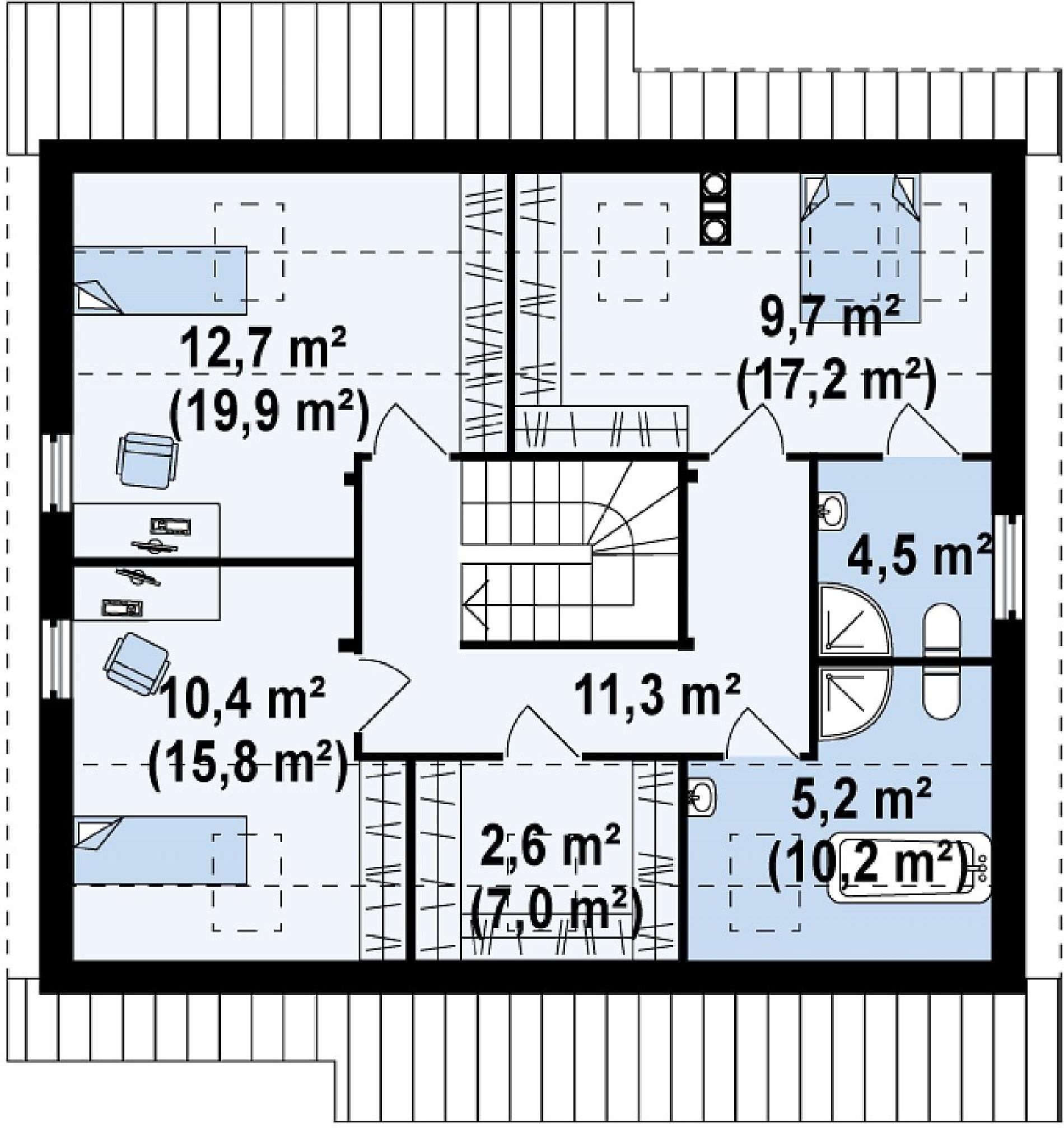 Планировка проекта дома №z119 Z119_rzut2.png