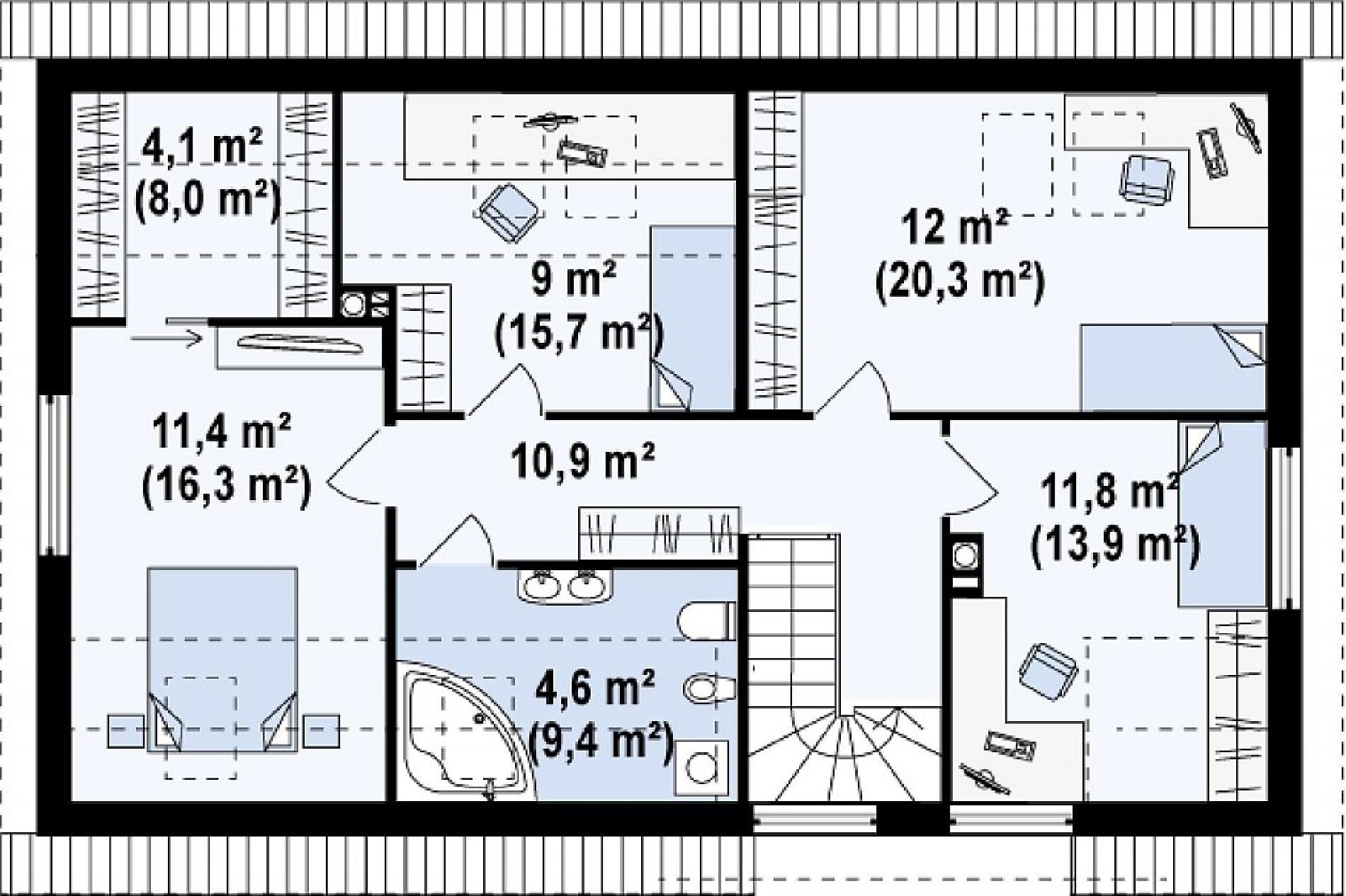 Планировка проекта дома №z122 v2 Z122_v2_rzut2.png