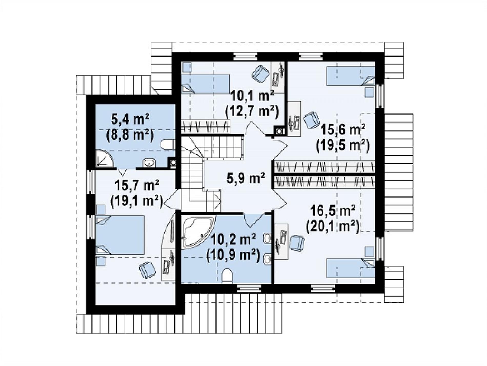 Планировка проекта дома №z135 Z135_rzut2.png