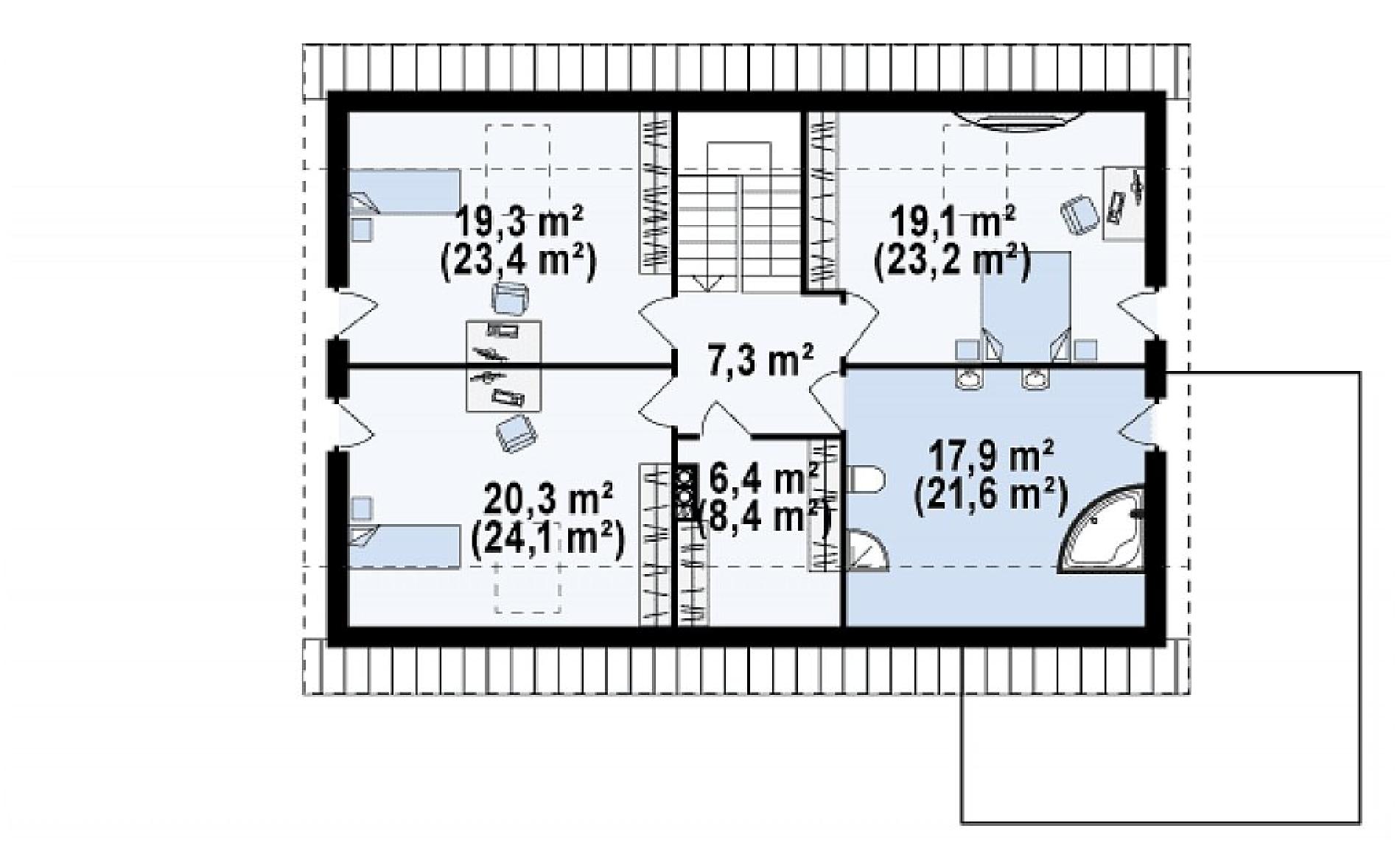 Планировка проекта дома №z142 Z142_rzut2.png