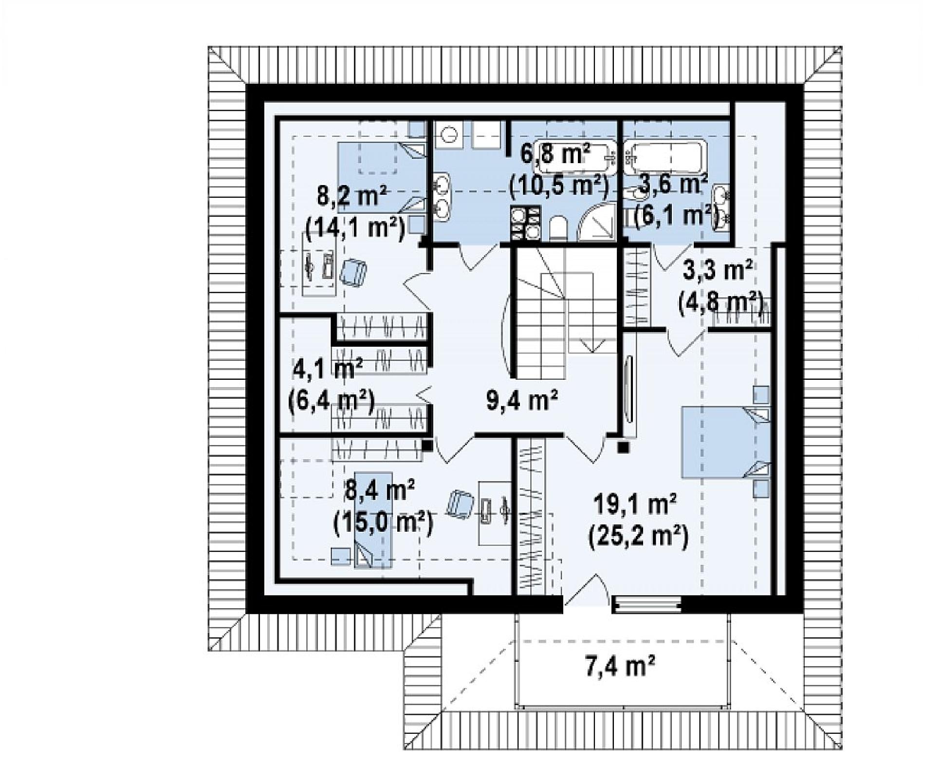 Планировка проекта дома №z143 Z143_rzut2.png