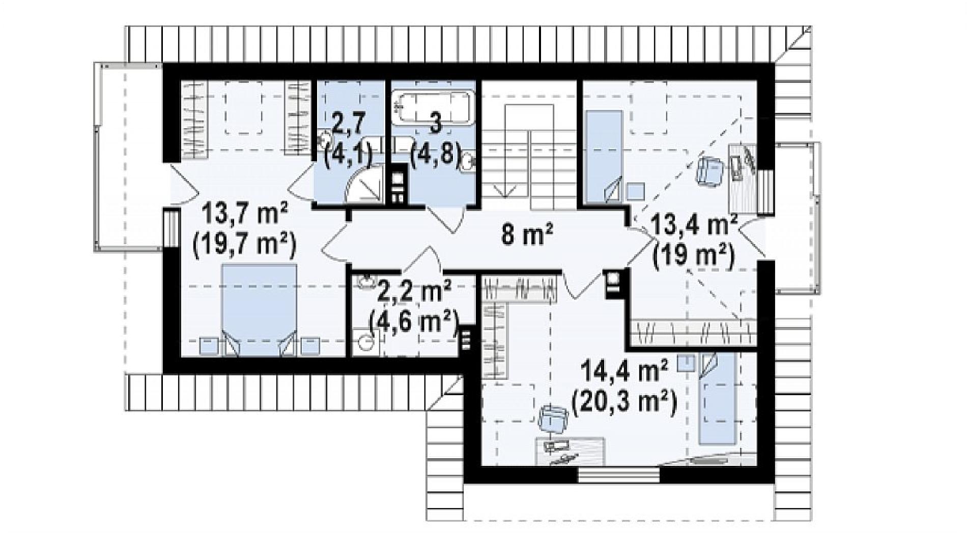 Планировка проекта дома №z150 gl Z150_GL_rzut2.png