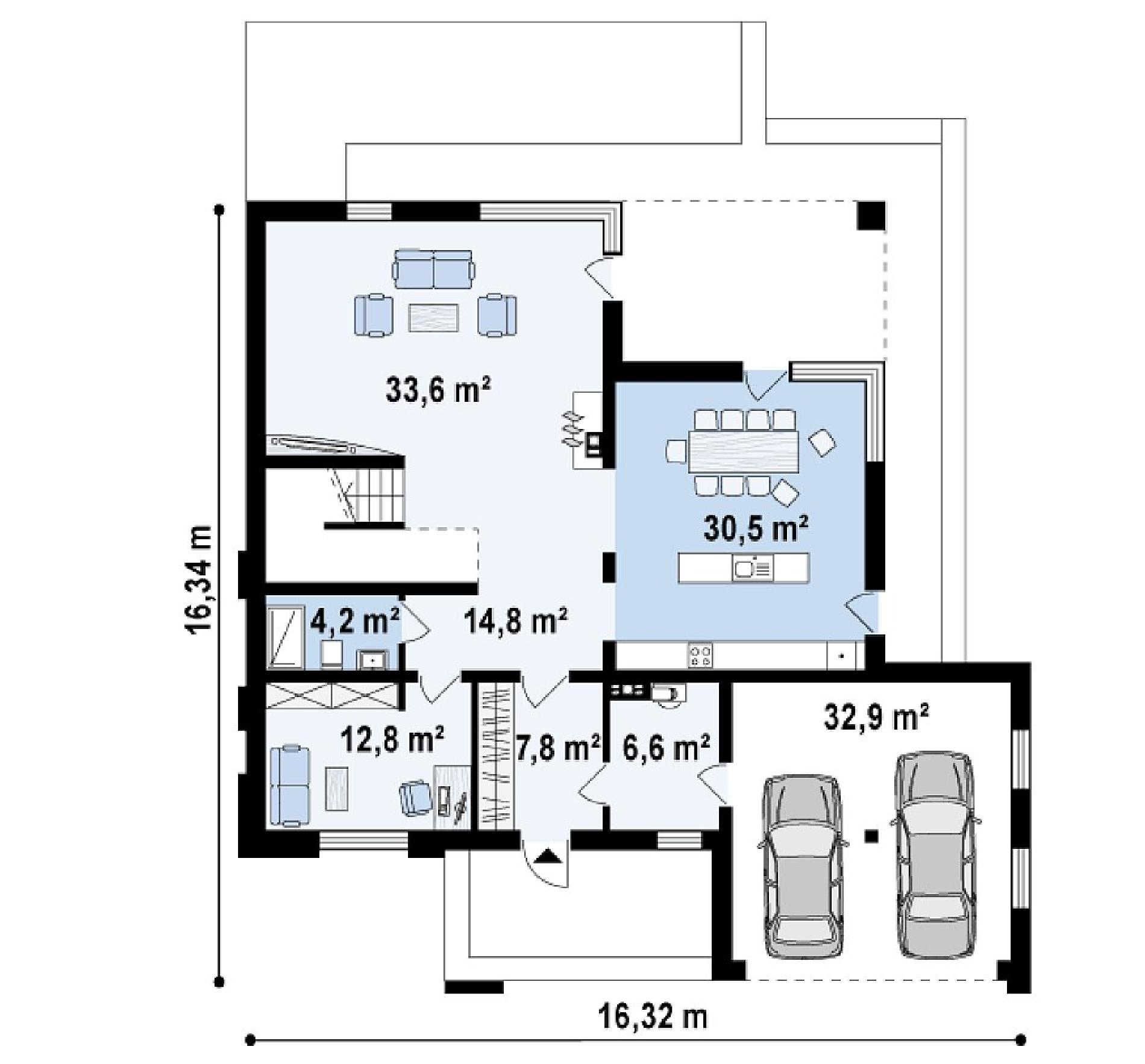 Планировка проекта дома №z156 a Z156_A_rzut1.png