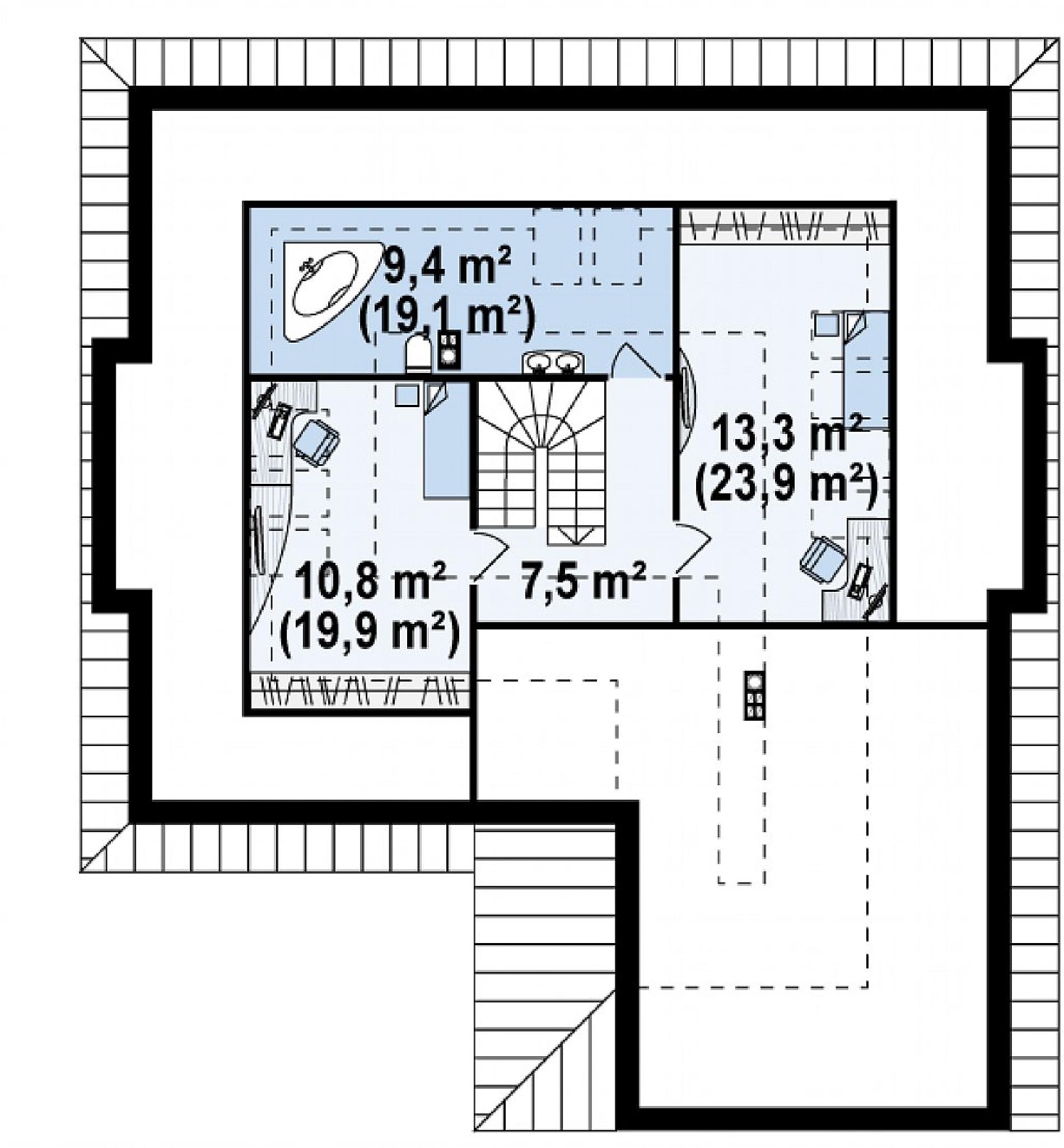 Планировка проекта дома №z158 Z158_rzut2.png