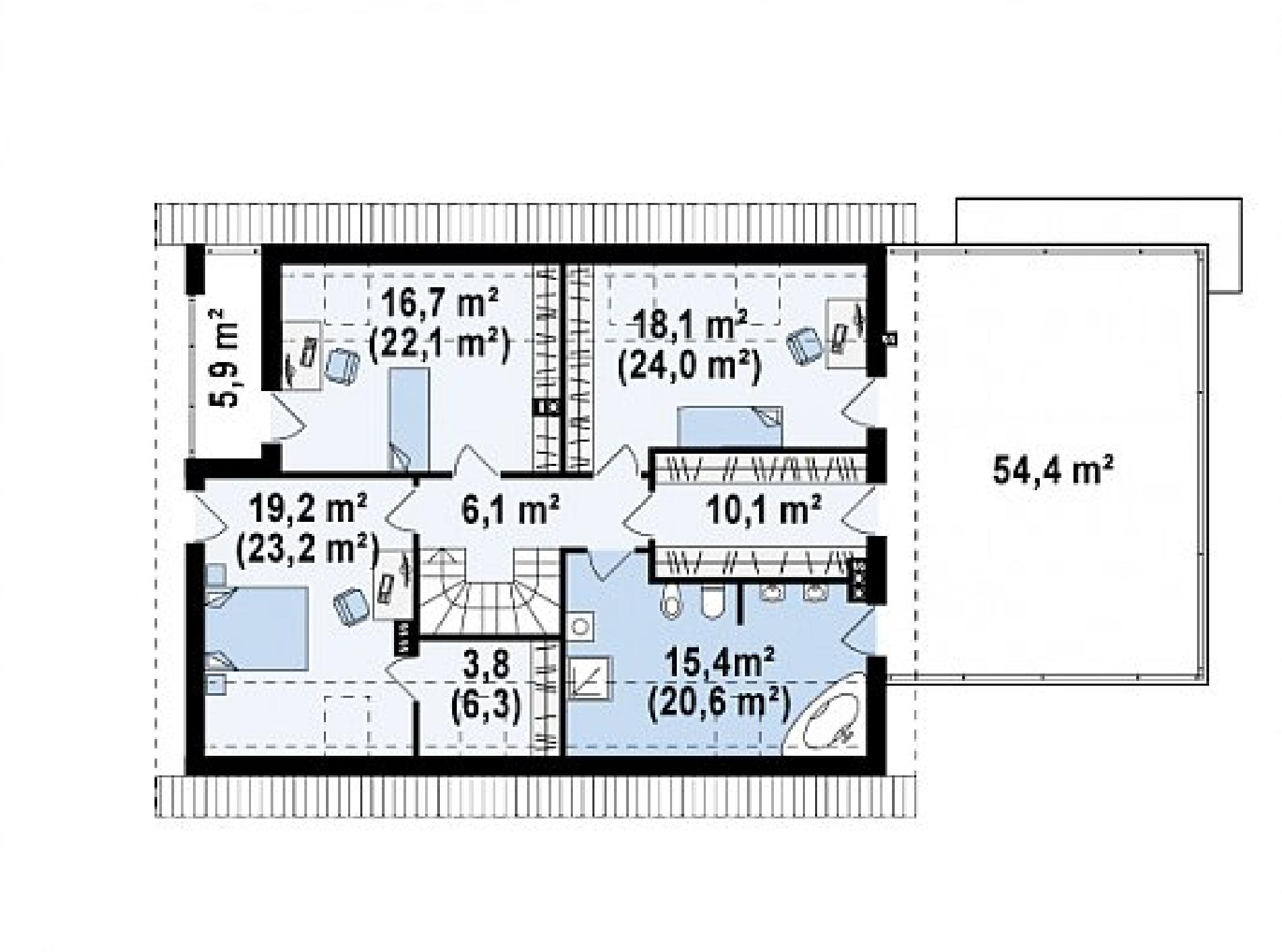 Планировка проекта дома №z161 Z161_p2.jpg