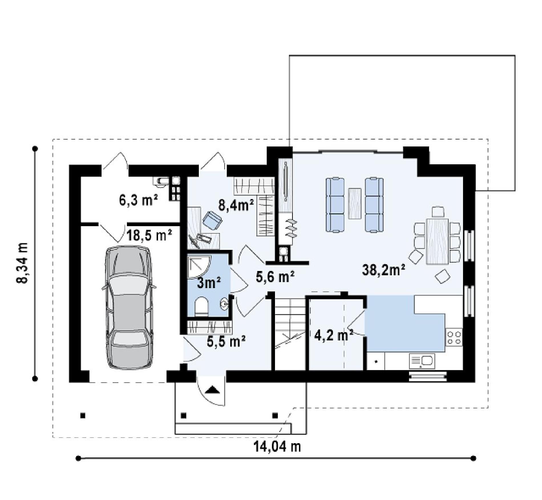 Планировка проекта дома №z226 plus Z226_PLUS_rzut1.png