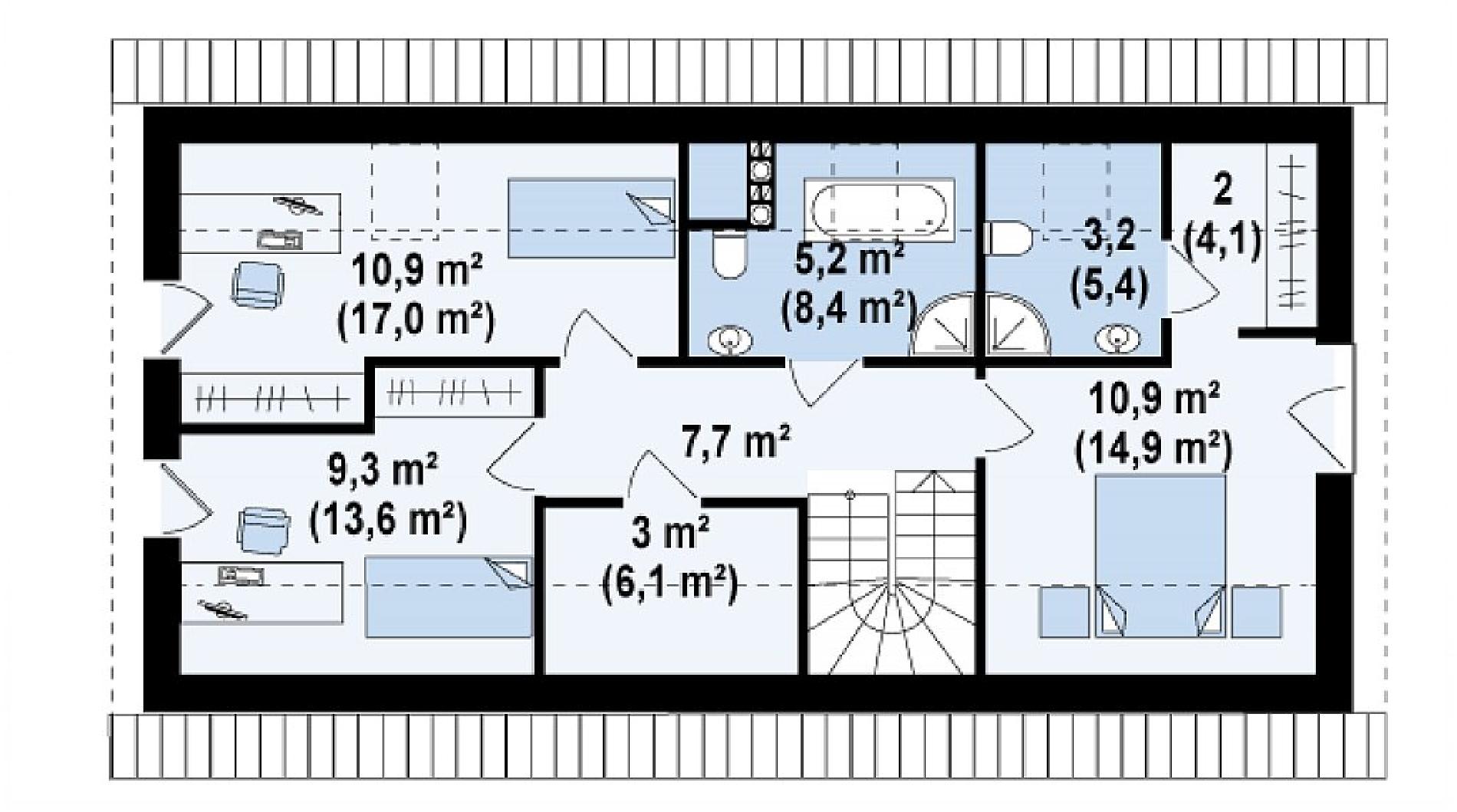 Планировка проекта дома №z232 Z232_rzut2.png