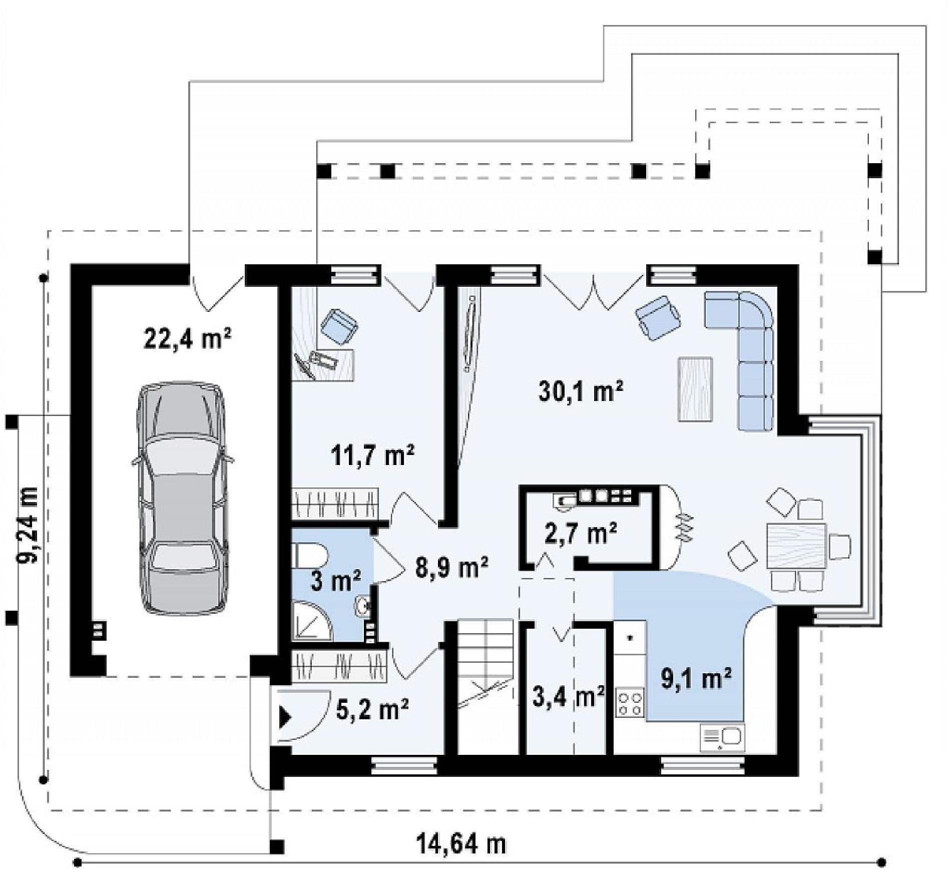 Планировка проекта дома №z235 Z235_rzut1.png